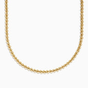 A 14K Yellow Gold Hollow San Marco Chain Necklace, 17 inches, is displayed on a white background.