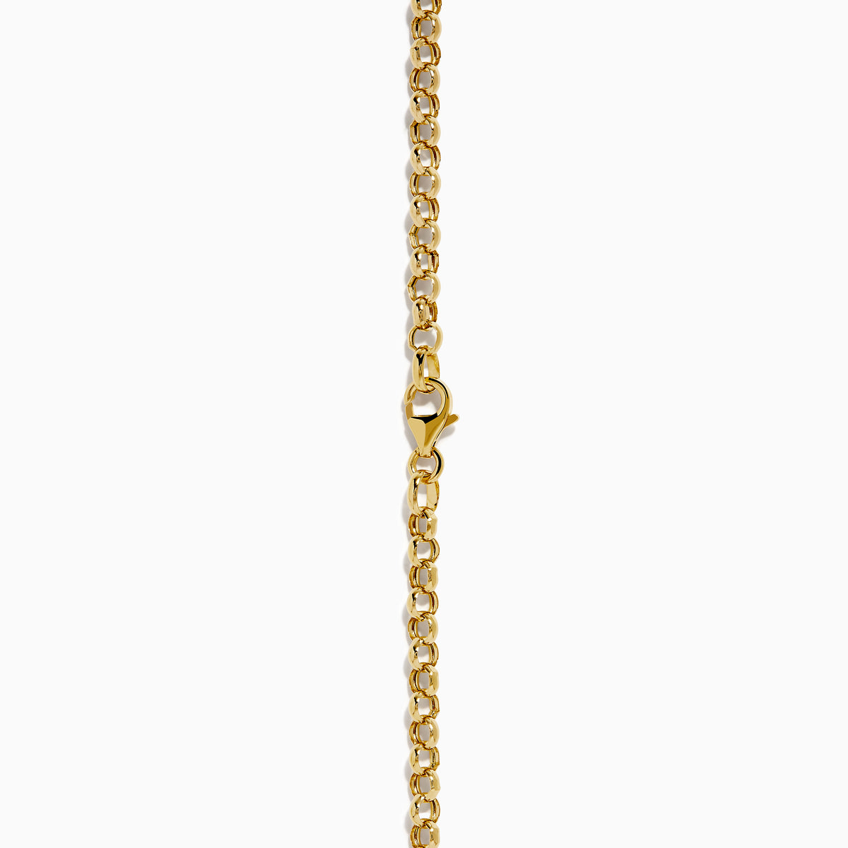 A 14K Yellow Gold Greek Horse Coin Necklace with a round pendant engraved with a horse rider, inspired by ancient coins, shown on a plain white background.