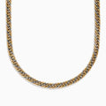 A close-up of a 14K Tri Color Gold 8mm Hollow Cuban Chain Necklace (18) displayed on a white background.