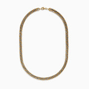 A close-up of a 14K Tri Color Gold 8mm Hollow Cuban Chain Necklace (18) displayed on a white background.