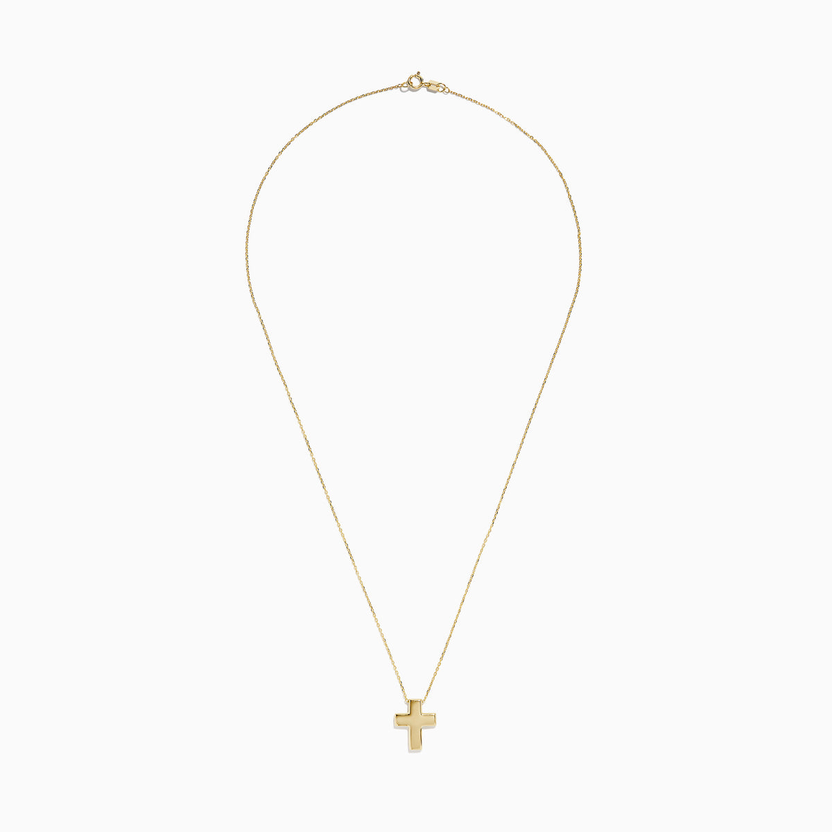 The 14K Yellow Gold Cross Pendant is a polished cross pendant necklace displayed on a plain white background.