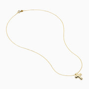 The 14K Yellow Gold Cross Pendant is a polished cross pendant necklace displayed on a plain white background.