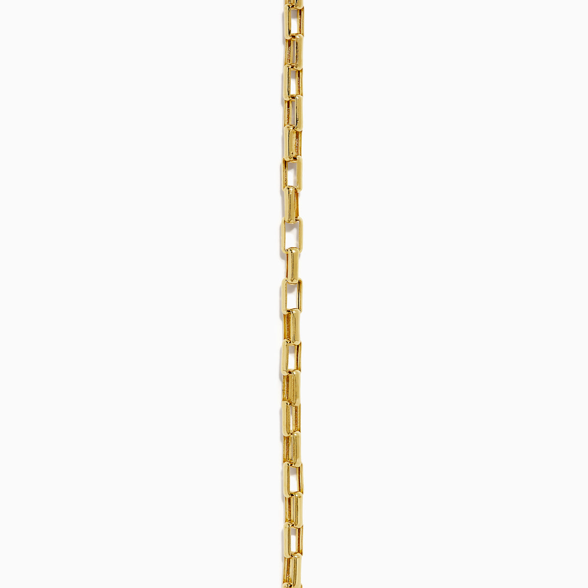The 14K Yellow Gold Hollow Paperclip with Padlock and Square Toggle Necklace features rectangular links, a square toggle clasp, and a central gold padlock-shaped pendant.