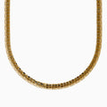 A close-up of the 14K Yellow Gold Snake Skin Design Necklace, showcasing its textured hexagonal pattern reminiscent of snake skin, displayed on a plain white background.