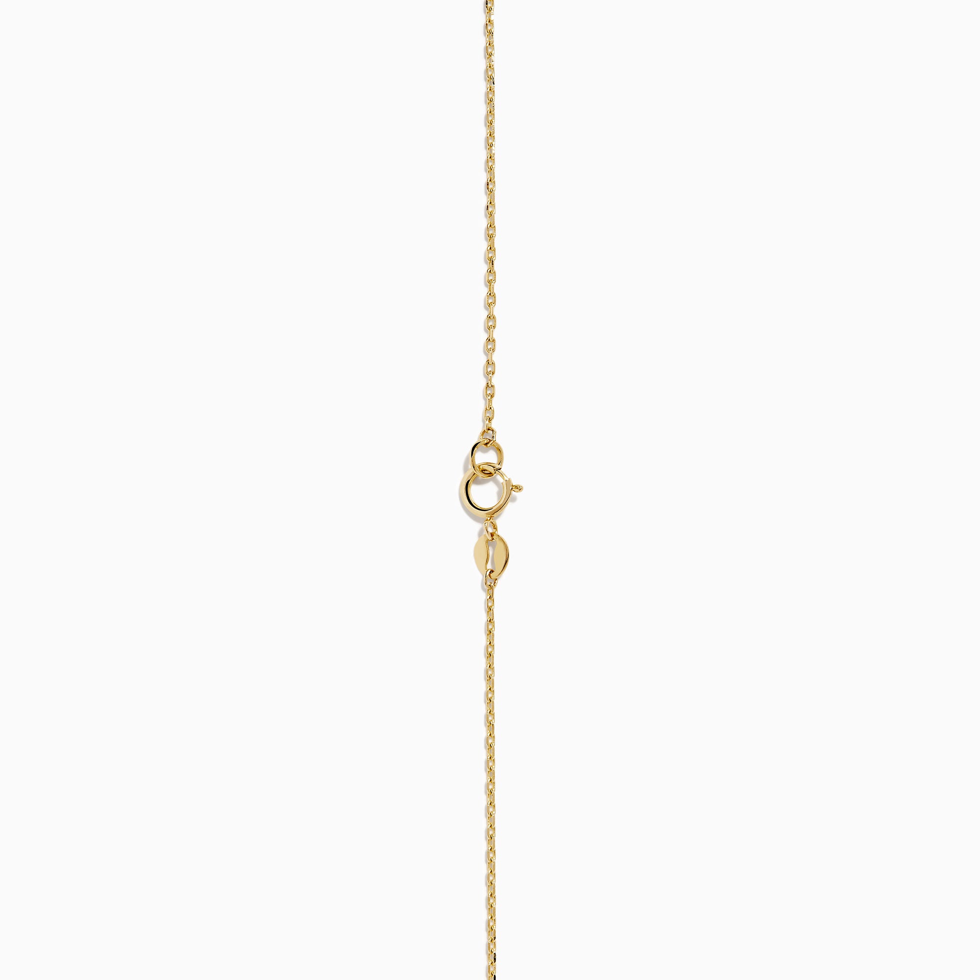 The 14K Yellow Gold Oval Charm Station Necklace features small, evenly spaced oval-shaped charms that hang gracefully along the lower half of a delicate yellow gold chain.