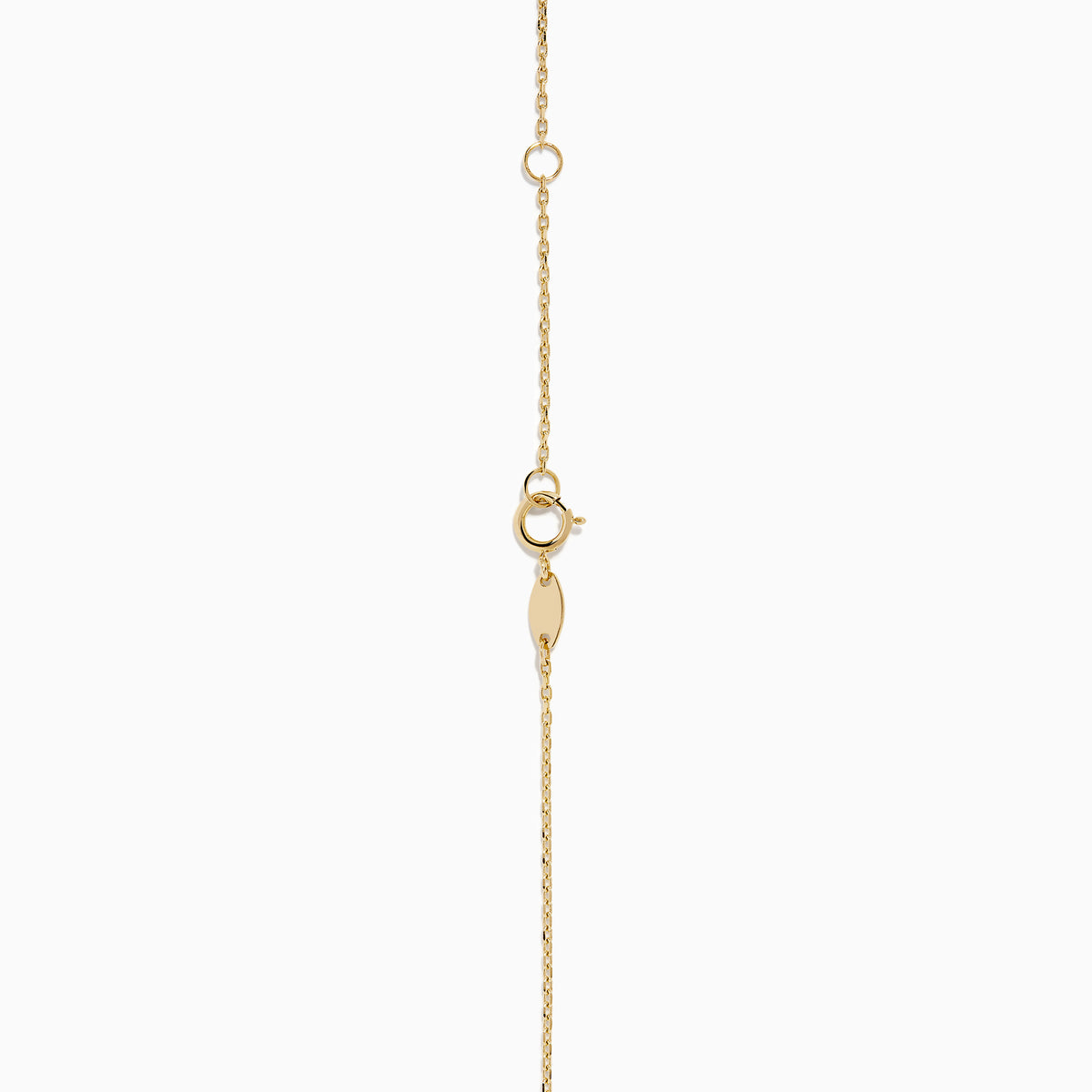 This 14 Karat Yellow Gold Polished Hollow Teardrop Pendant features a minimalist design on a forzantina chain, accented with black details on a plain white background.