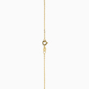 The 14K Yellow Gold Necklace with Star Charms on Chain features small stars spaced along a fine gold chain, presented on a plain white background.