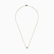 The D'Oro 14K Yellow Gold Diamond Sunburst Collarbone Necklace showcases a sun-shaped pendant adorned with sparkling white diamonds, elegantly displayed on a plain white background.