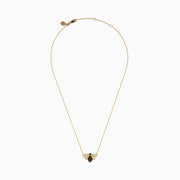 The Safari 14K Yellow Gold Diamond and Citrrine Bee Necklace features a bee-shaped pendant with citrine gemstones and white crystals on the wings, displayed on a plain white background—a charming piece for any jewelry lover.