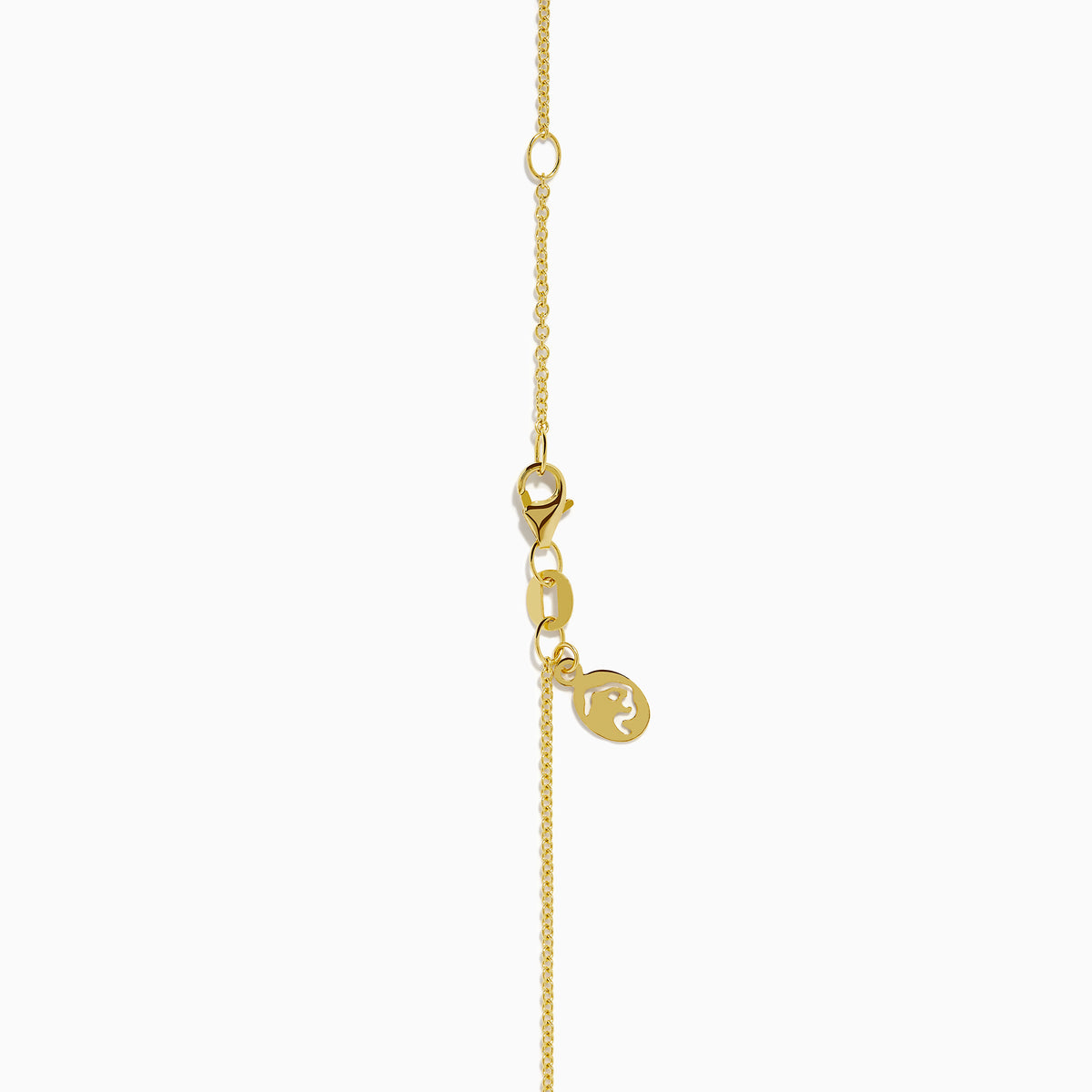 The 14K Yellow Gold Black Tahitian Pearl and Diamond Pendant features a spherical black pearl encircled by two diagonal gold bands set with small diamonds, shown against a white background.