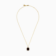14K Yellow Gold Garnet and Diamond Halo Pendant