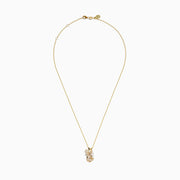 Aurora 14K Yellow Gold Opal and Diamond Leaf Pendant, adorned with sparkling gems and opal accents, showcased on a plain white background.
