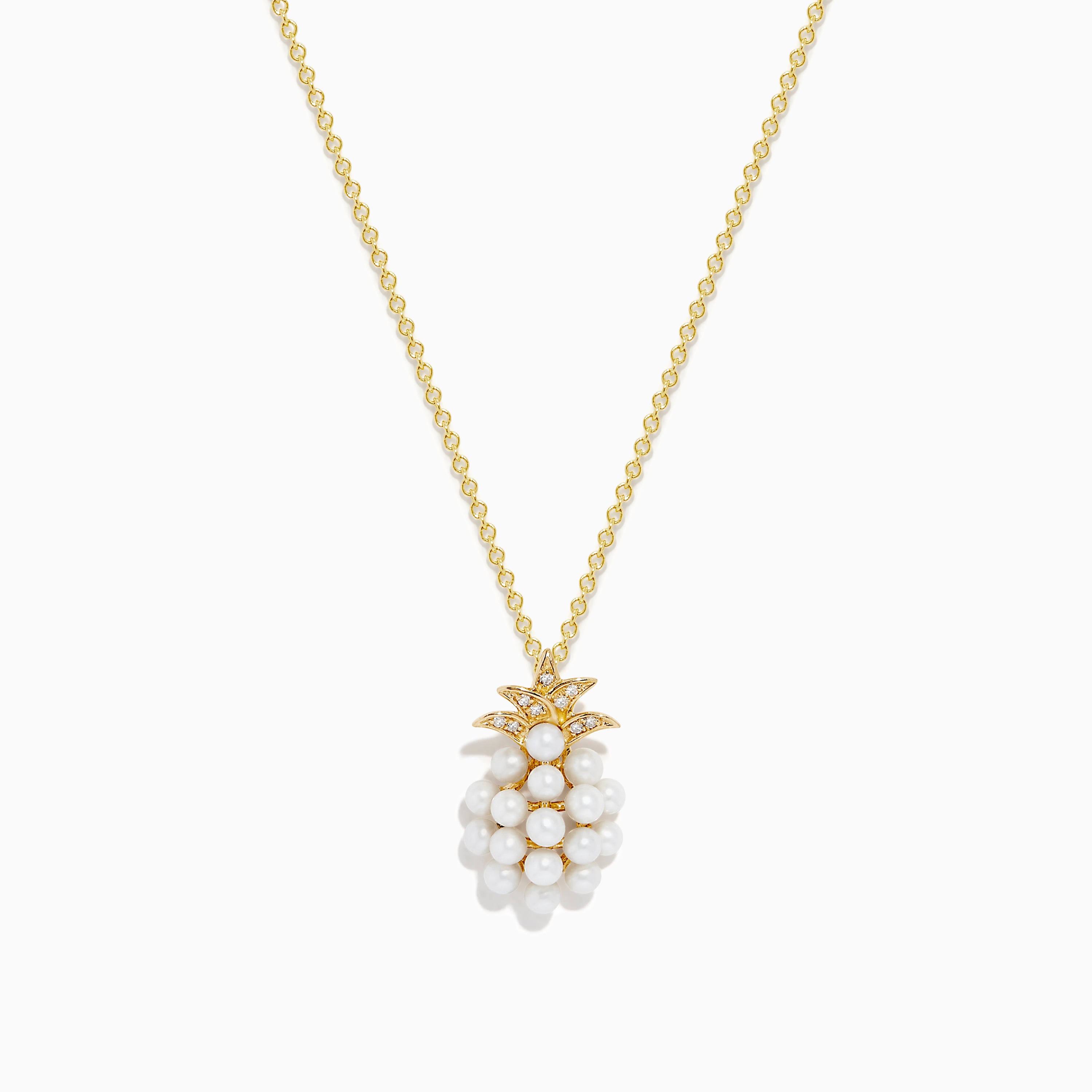 Effy Novelty 14K Yellow Gold Pearl & Diamond Pineapple Pendant