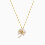 The Nature 14K Yellow Gold Opal and Diamond Palm Tree Pendant features a delicate yellow gold chain, opal-accented leaves, and sparkling diamonds on the trunk, shown against a white background.
