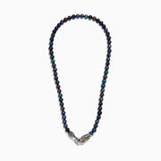 The 925 Sterling Silver & 18K Gold Gray Freshwater Pearl Necklace features a silver dragon clasp with gold accents, displayed on a plain white background.