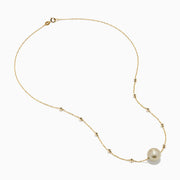 14K Yellow Gold South Sea Pearl Beaded Station Necklace