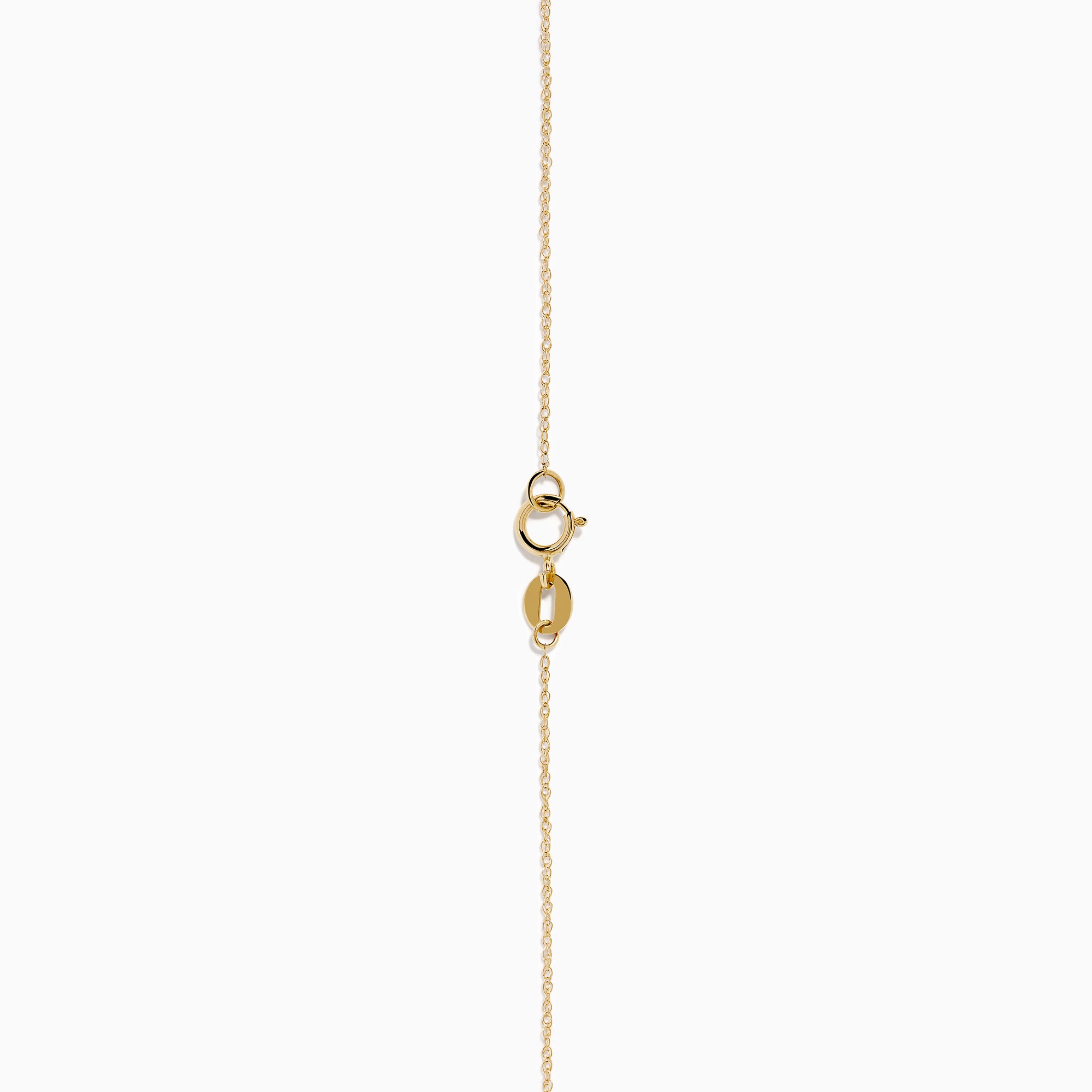 14K Yellow Gold Beaded Station Pearl Solitaire Necklace