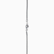 The Mosaic 925 Sterling Silver Multi Color Starfish Pendant necklace features a sterling silver chain and a starfish pendant decorated with blue, green, orange, purple, and red gemstones.