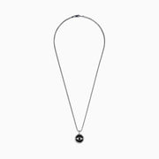 Men's Sterling Silver Black Spinel Evil Eye Pendant