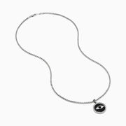 Men's Sterling Silver Black Spinel Evil Eye Pendant