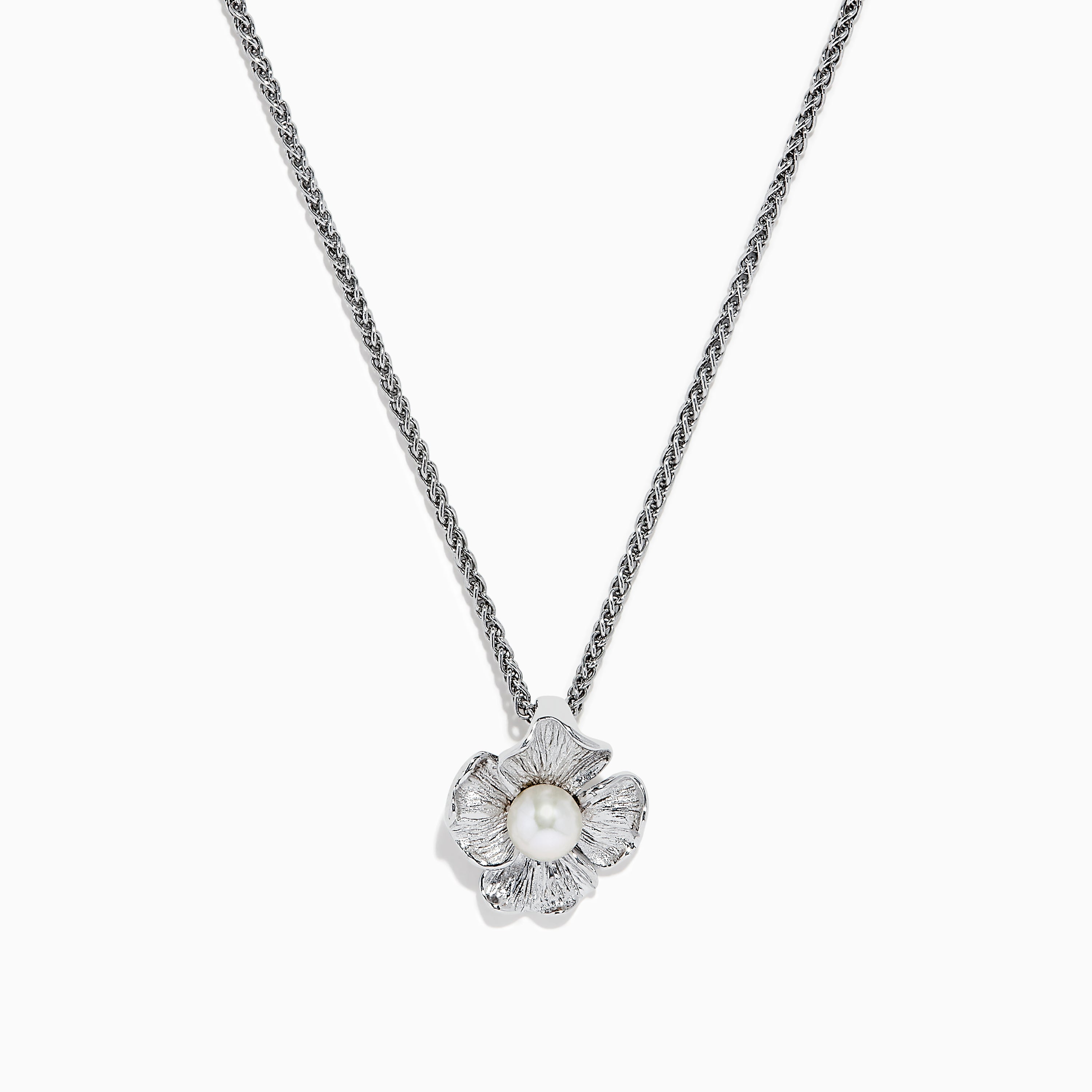 925 Pearl Sterling Silver Pearl Flower Pendant - Main Image