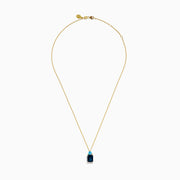 14K Yellow Gold London and Blue Topaz Two-Stone Pendant