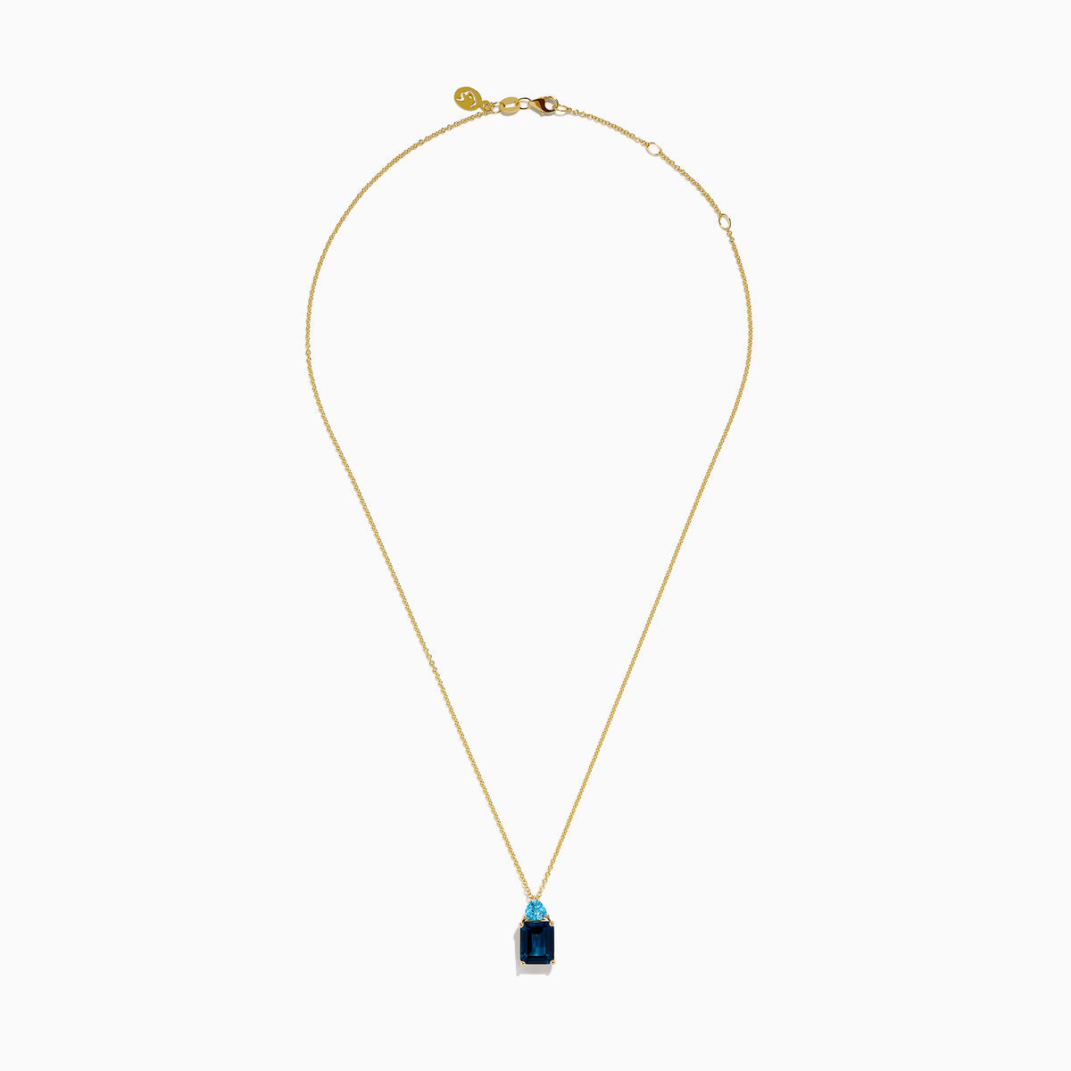 14K Yellow Gold London and Blue Topaz Two-Stone Pendant