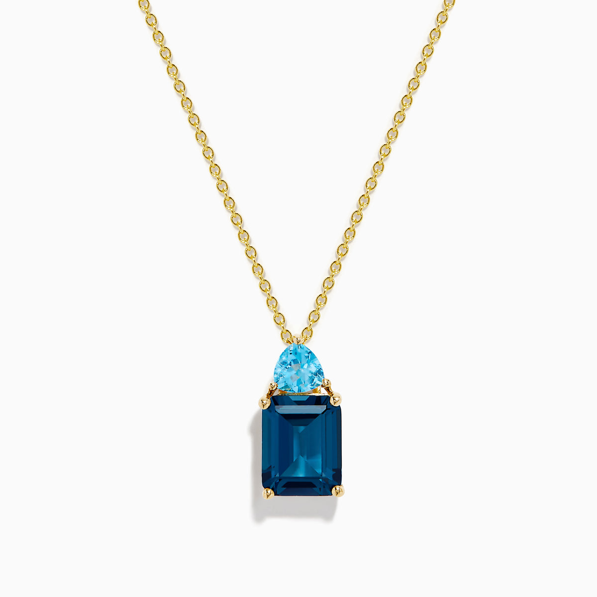 14K Yellow Gold London and Blue Topaz Two-Stone Pendant