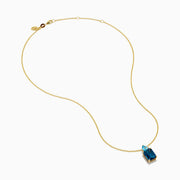 14K Yellow Gold London and Blue Topaz Two-Stone Pendant
