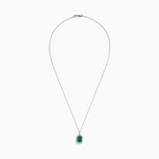 Effy Hematian18K White Gold Emerald and Diamond Halo Pendant