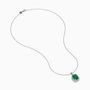 Effy Hematian18K White Gold Emerald and Diamond Halo Pendant