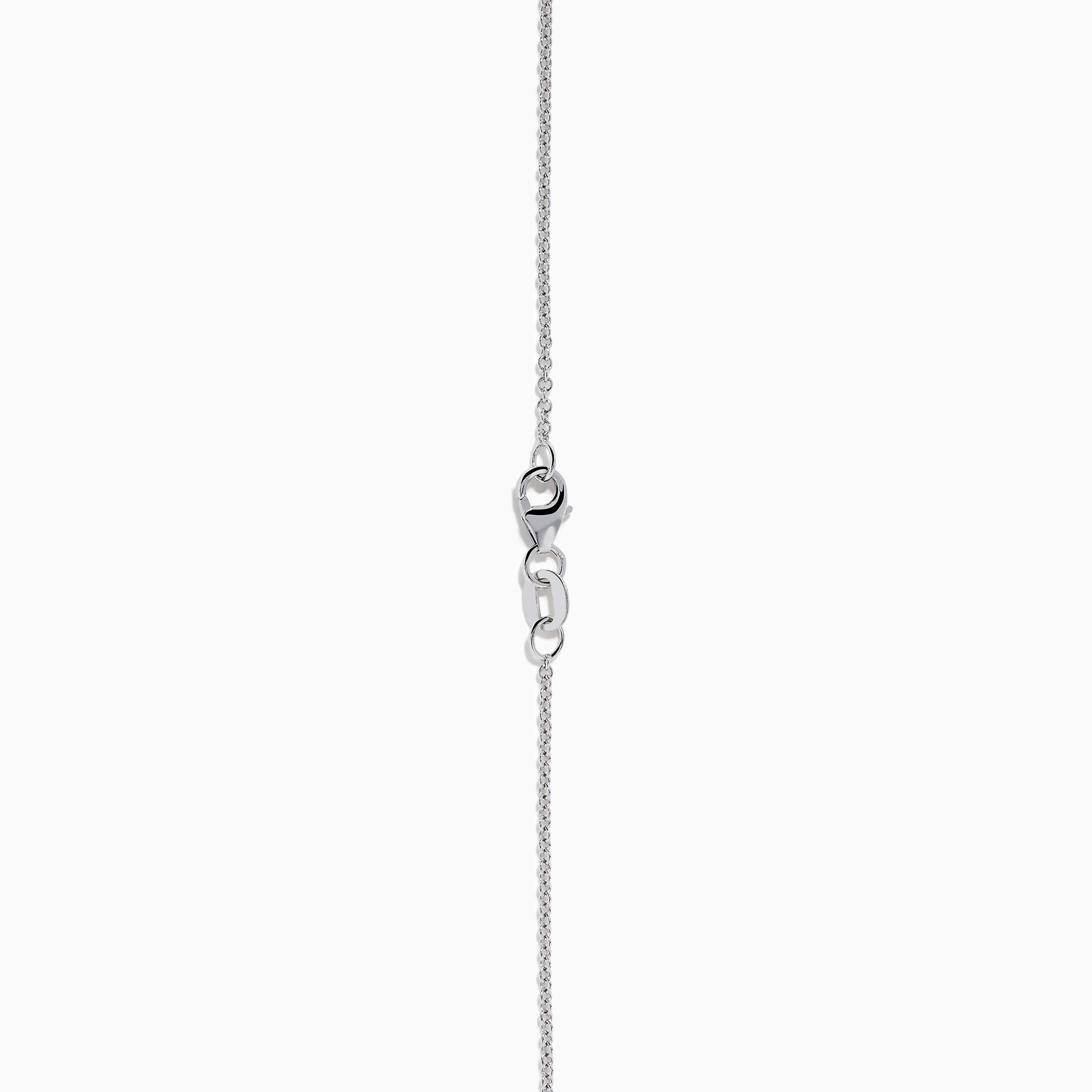 The 18K White Gold Pink Sapphire and Diamond Pendant features a teardrop-shaped pink sapphire surrounded by diamonds, with more diamonds on the bail, shown on a white background.