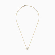 Elevate your style with the Lab Grown Diamond 2.00ct Hexagon Solitaire Necklace in 14K Yellow Gold, featuring a striking hexagonal-shaped pendant set with a clear lab-grown diamond at its center. Displayed on a white background, this elegant necklace is perfect for adding a touch of modern sophistication to any ensemble.