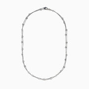 The 14K White Gold 36 Inch 2.00ct Diamond Station Necklace showcases round bezel-set diamonds evenly spaced along a fine chain, presented on a plain white background.