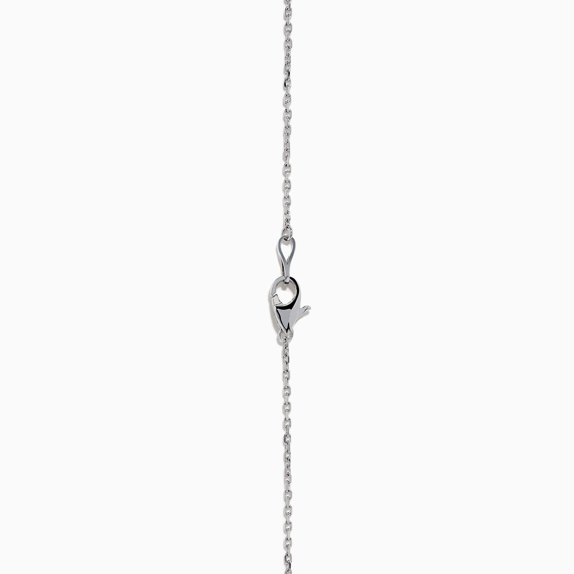 The 14K White Gold 36 Inch 2.00ct Diamond Station Necklace showcases round bezel-set diamonds evenly spaced along a fine chain, presented on a plain white background.
