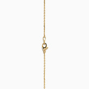 The 14K Yellow Gold 36 Inch 2.00ct Diamond Station Necklace features bezel-set round diamonds spaced evenly along a delicate gold chain, shown against a white background.
