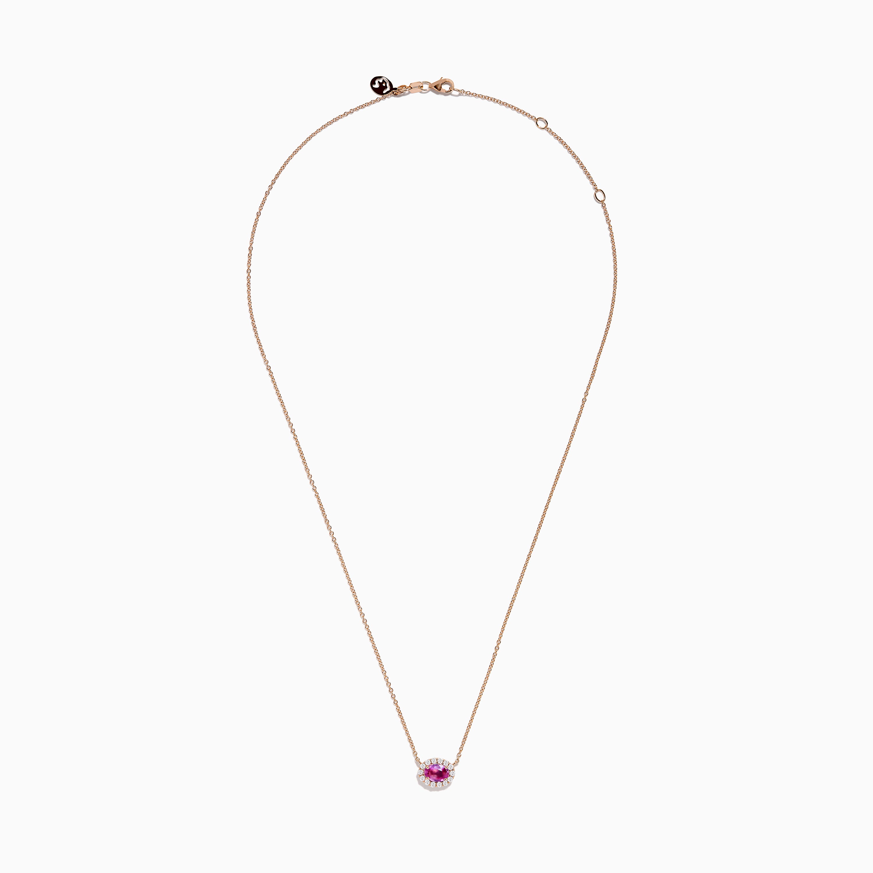 14K Rose Gold Pink Sapphire and Diamond Necklace – effyjewelry.com