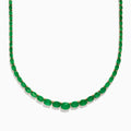 The Brasillica 14K Yellow Gold Emerald Graduated Eternity Necklace features a continuous row of oval emeralds set in yellow gold, displayed against a white background.