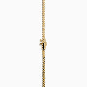 The Watercolors 14K Yellow Gold Multi Color Sapphire Tennis Necklace showcases a rainbow gradient of rectangular sapphires—blue, green, yellow, orange, and pink—set in yellow gold against a white background.