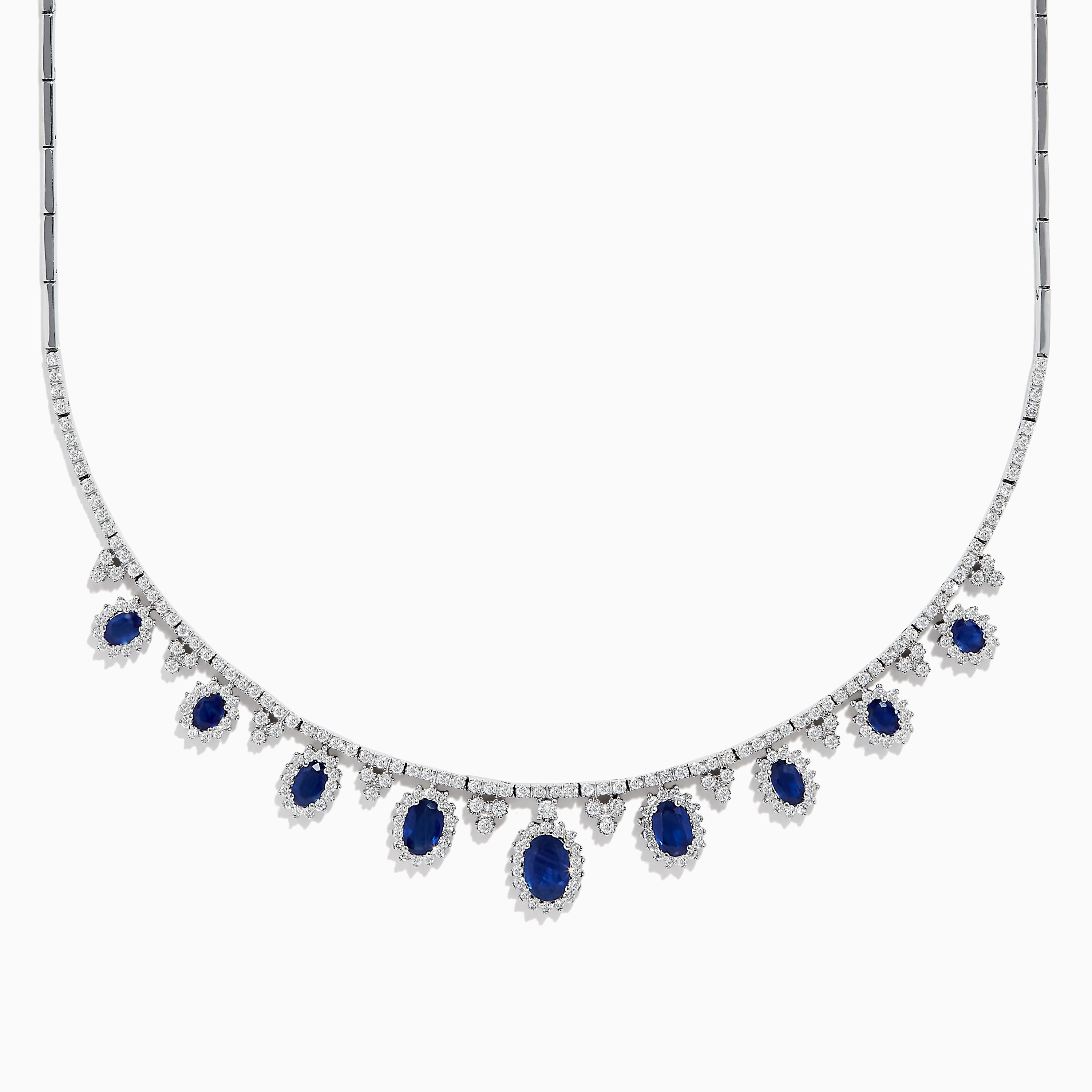 Effy Royale Bleu 14K White Gold Blue Sapphire and Diamond Necklace