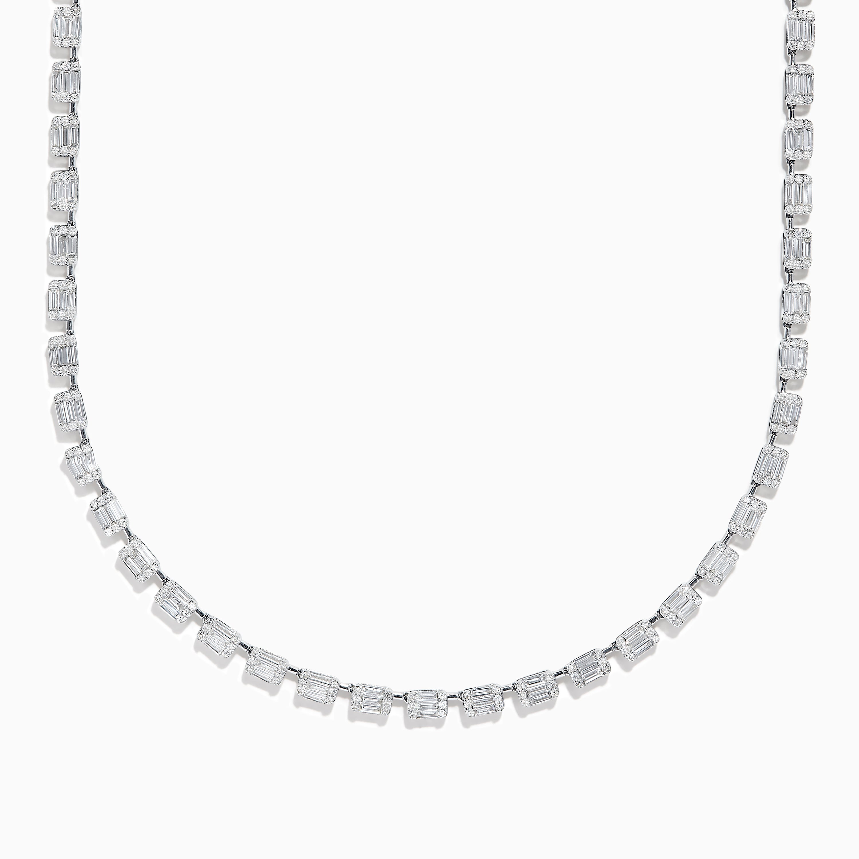 Classique 14K White Gold Diamond Tennis Necklace TCW