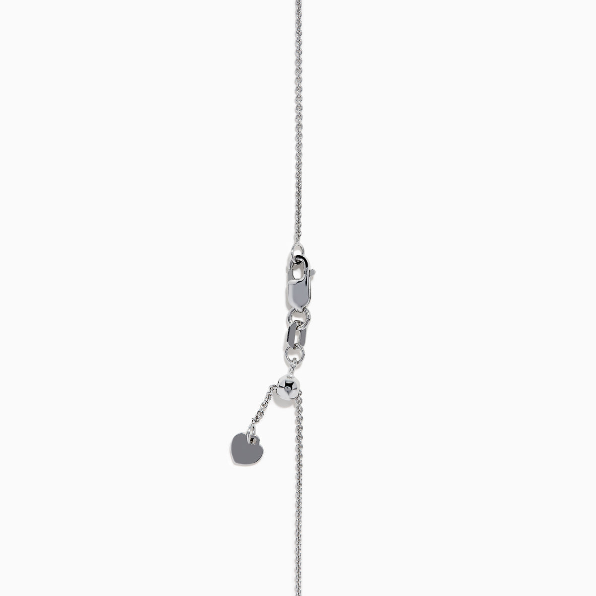 The 18K White Gold Diamond Love Knot Necklace features a central round diamond pendant encircled by intertwining loops of smaller diamonds in a stunning knot-inspired design.