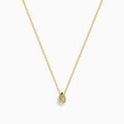 The Canare 18K Yellow Gold Yellow Diamond Teardrop Pendant features a delicate gold chain and a teardrop pendant with a yellow diamond at the center, shown against a plain white background.