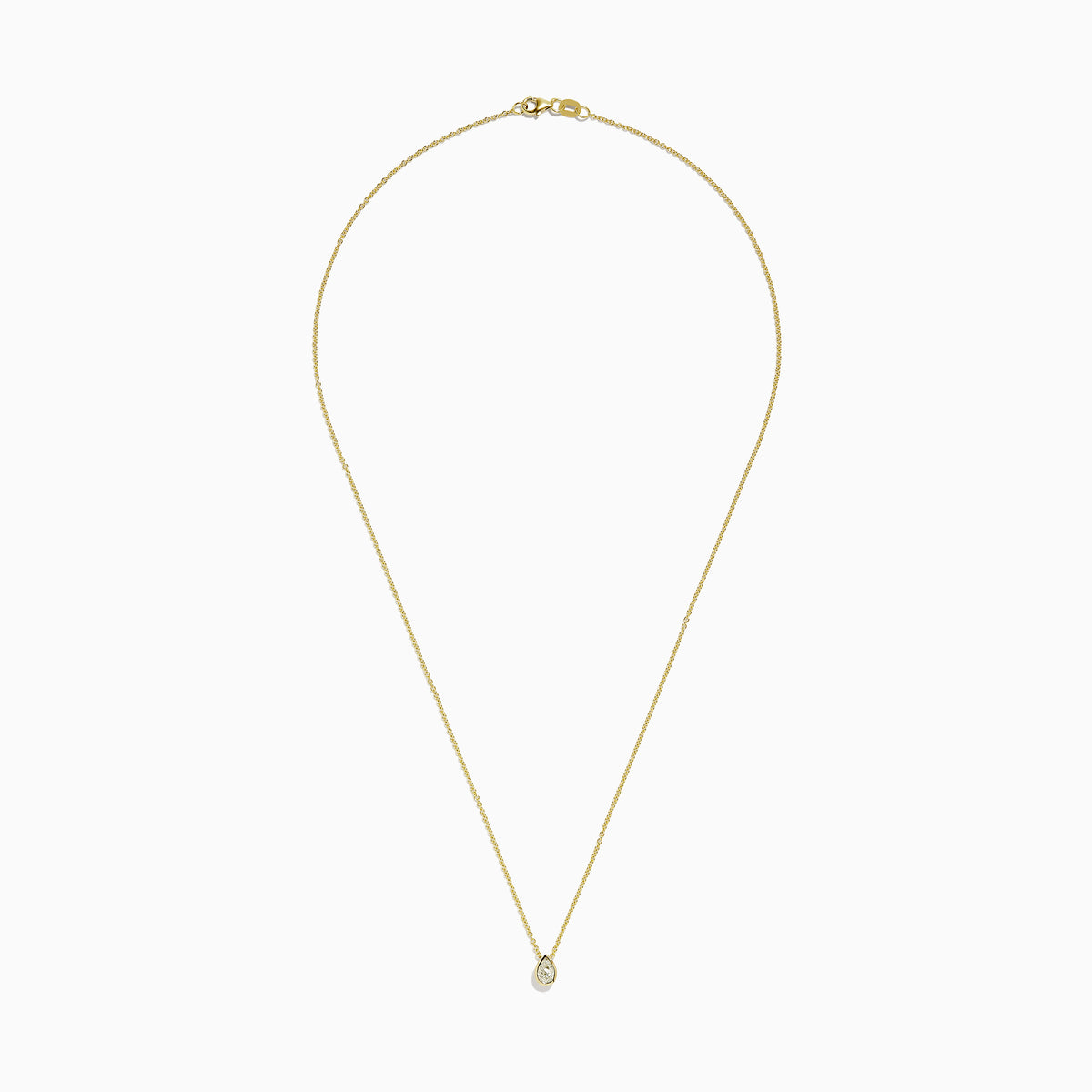 The Canare 18K Yellow Gold Yellow Diamond Teardrop Pendant features a delicate gold chain and a teardrop pendant with a yellow diamond at the center, shown against a plain white background.