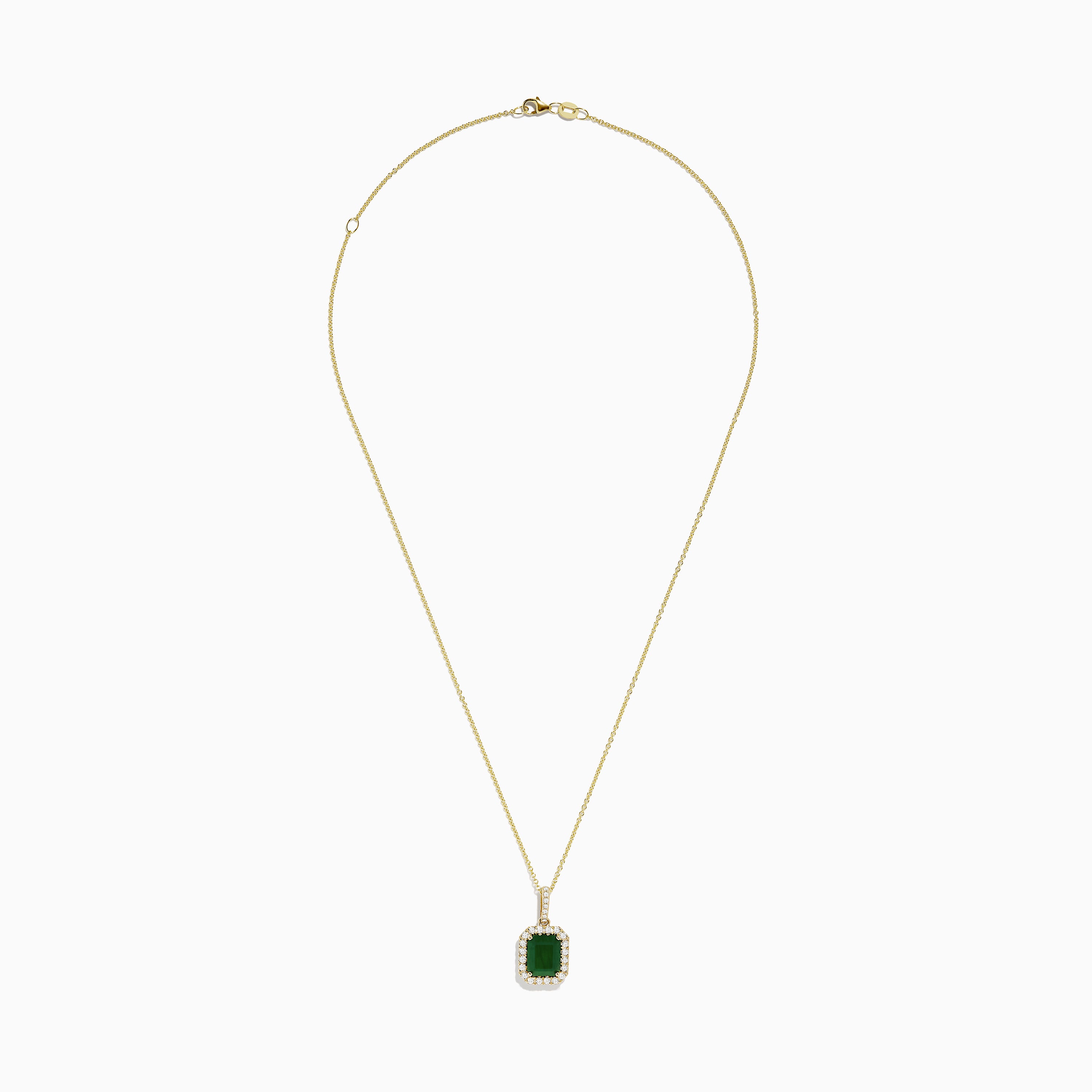 Effy Brasilica 14K Yellow Gold Emerald and Diamond Pendant