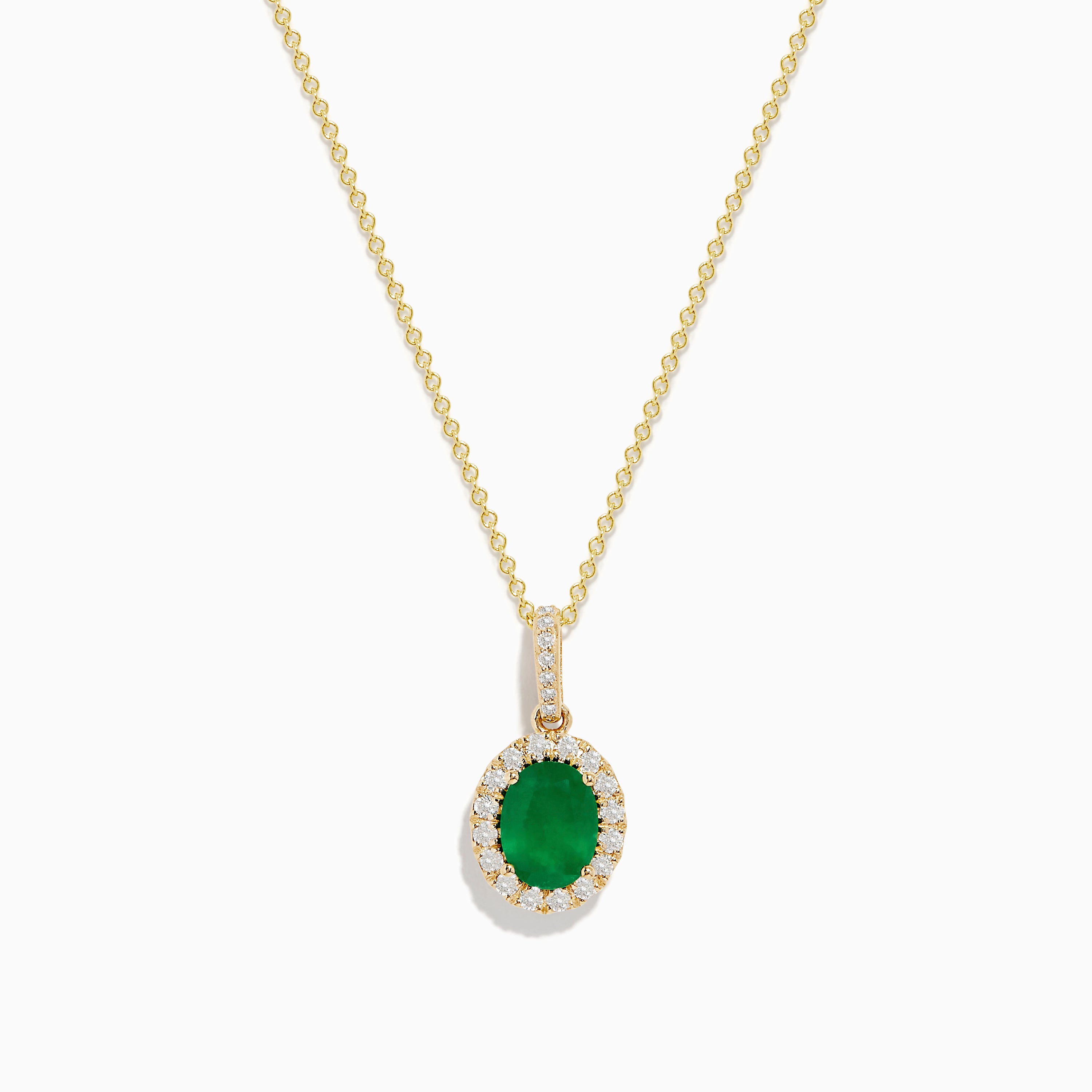 Effy 14K Yellow Gold Emerald and Diamond Pendant
