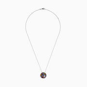A 14K gold chain necklace with a starfish-shaped pendant, adorned with multicolored sapphires and diamonds, inspired by the Watercolors Multi Sapphire and Diamond Starfish Pendant.