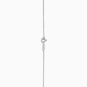 The Aquarius 14K White Gold Aquamarine and Diamond Heart Necklace features a heart-shaped aquamarine pendant with two small round diamonds set along its delicate chain.