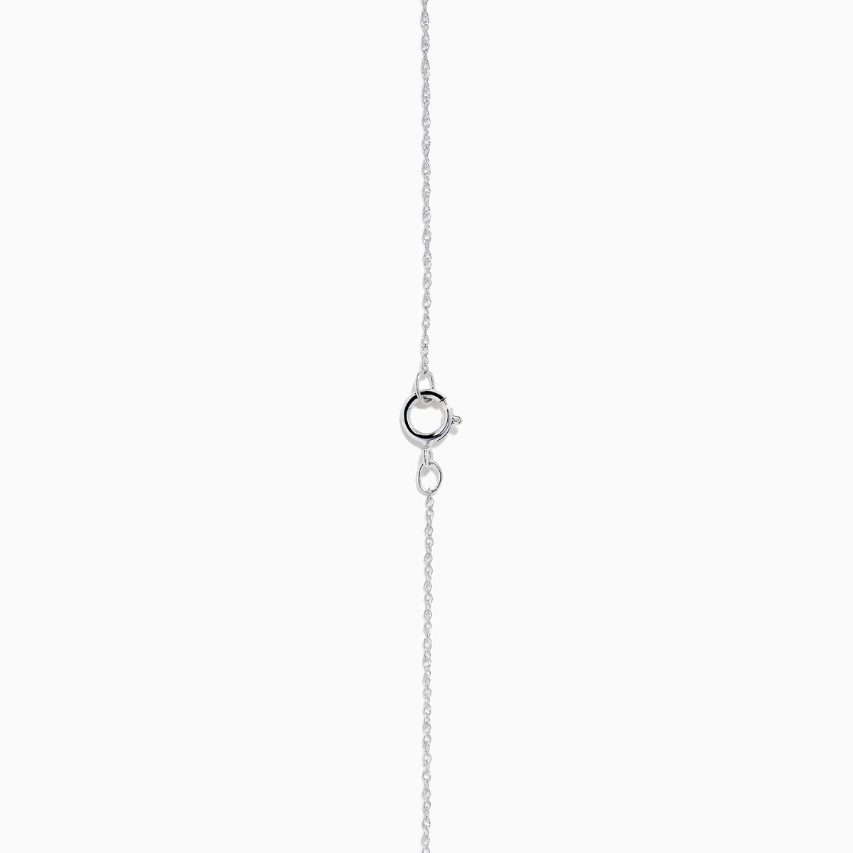 The 14K White Gold Diamond Accented Infinity Necklace features a sparkling infinity symbol pendant and is shown on a plain white background.