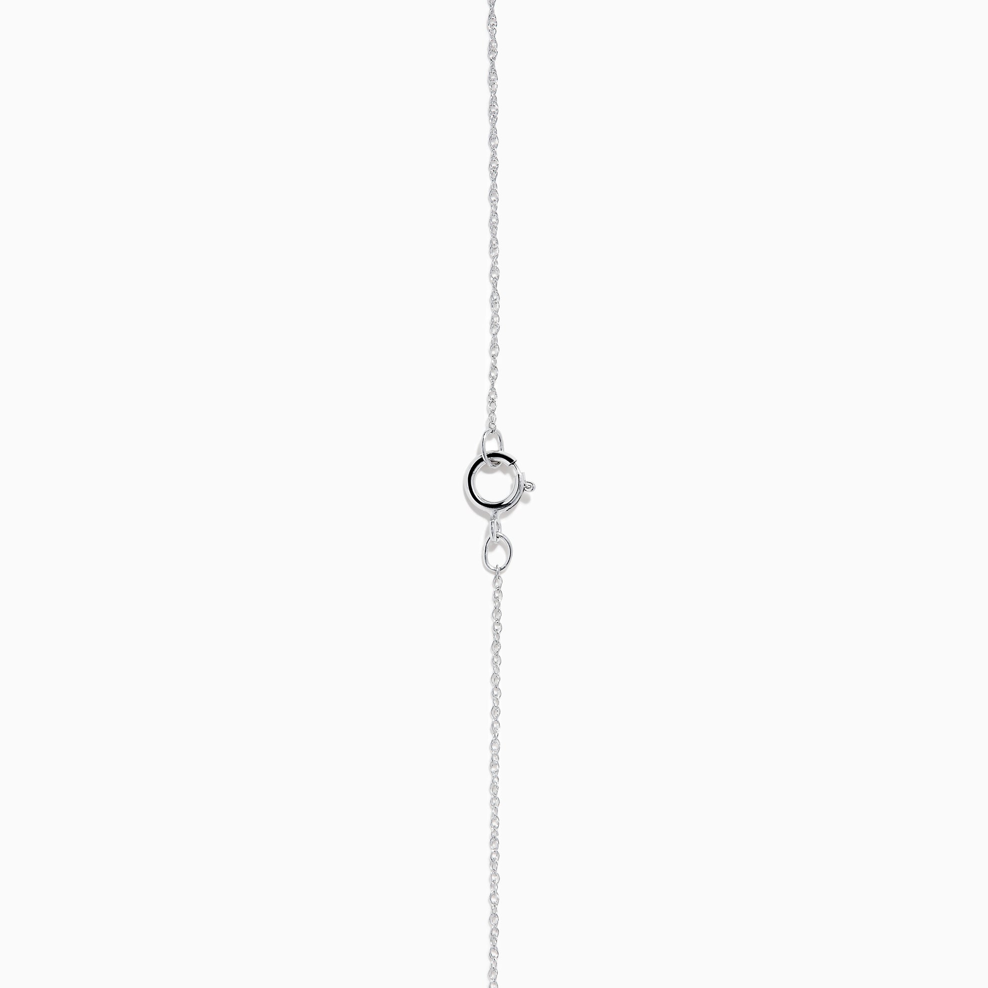 The 14K White Gold Diamond Accented Infinity Necklace features a sparkling infinity symbol pendant and is shown on a plain white background.